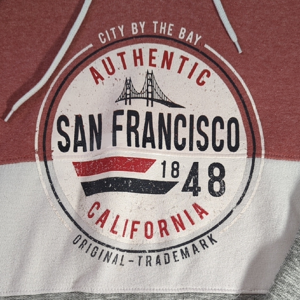 Pink, Grey and White Colorblock Hoodie San Francisco... Amazing Hoodie... - Picture 2 of 14